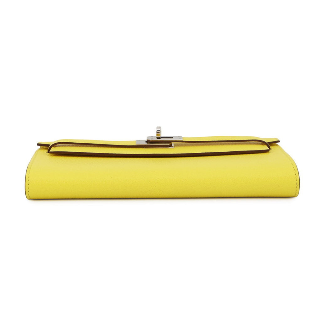 Hermes Kelly Lime Chevre Myzore Leather Chain/Shoulder Wallet (Pre-Owned)