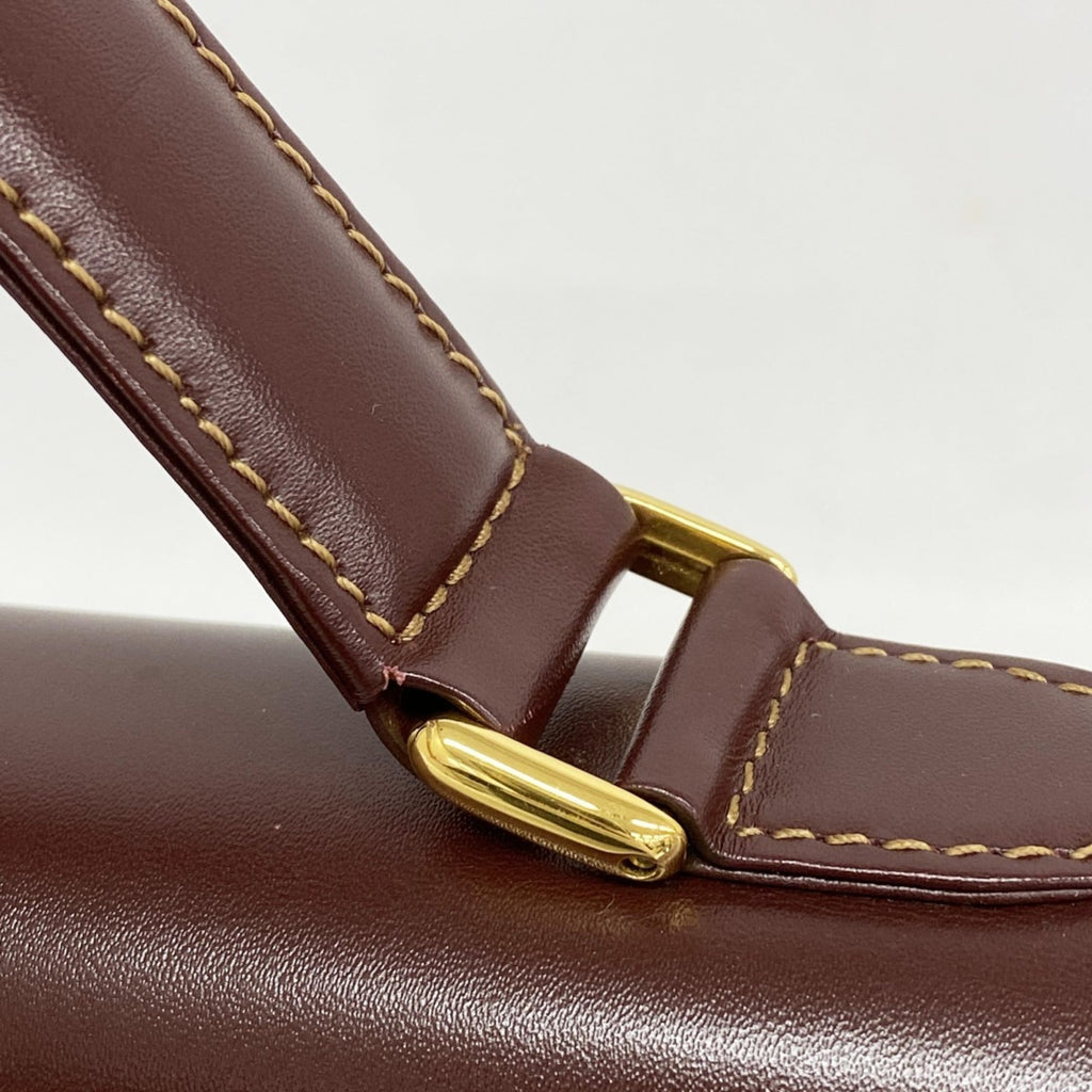 Cartier Bordeaux Leather Handbag (Pre-Owned)