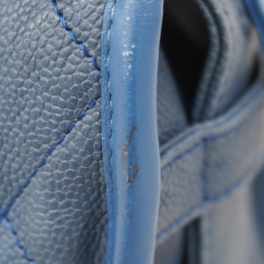 Chanel Blue Grained Calfskin Shoulder Bag (Pre-Owned)