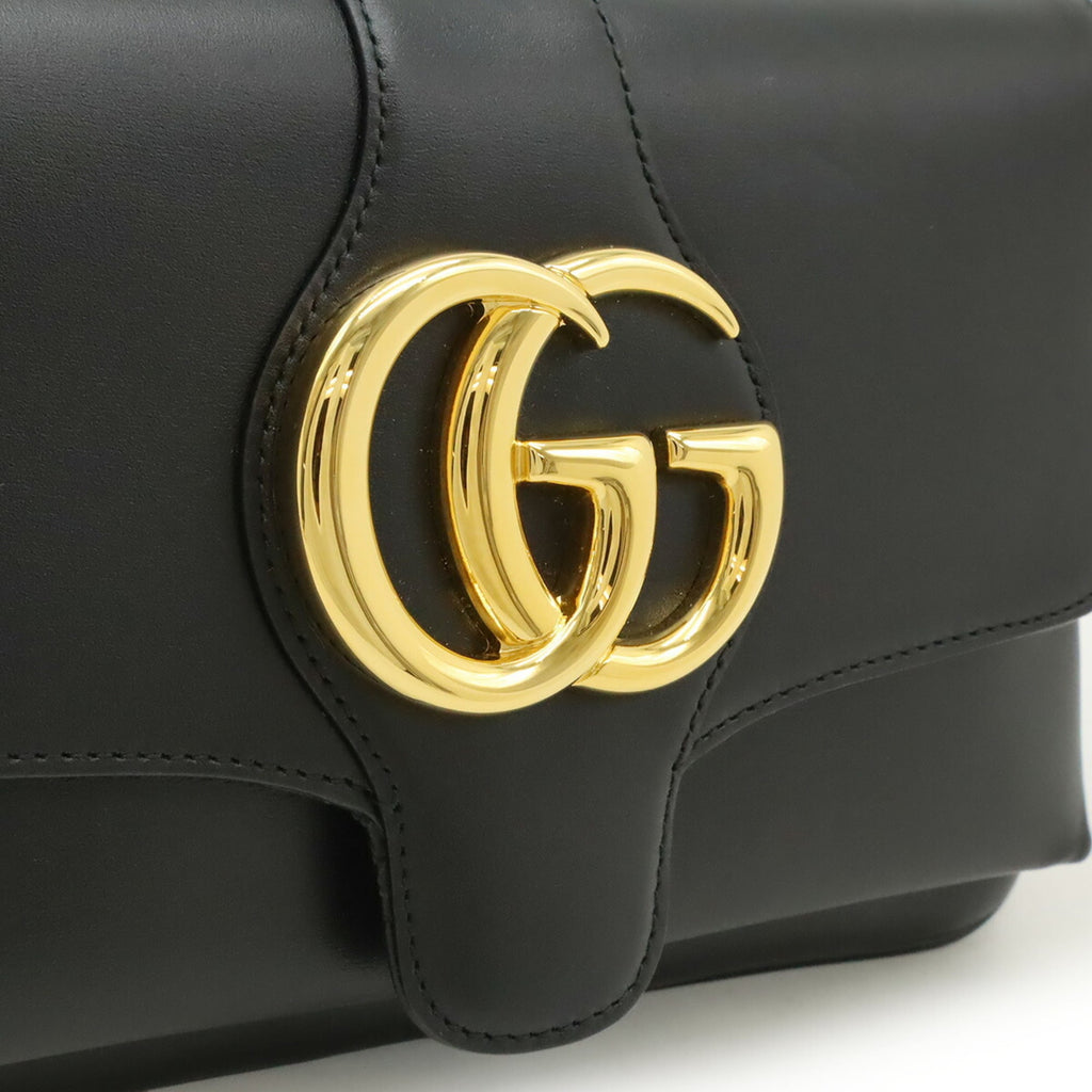 Gucci Gg Marmont Black Leather Pochette Shoulder Bag (Pre-Owned)