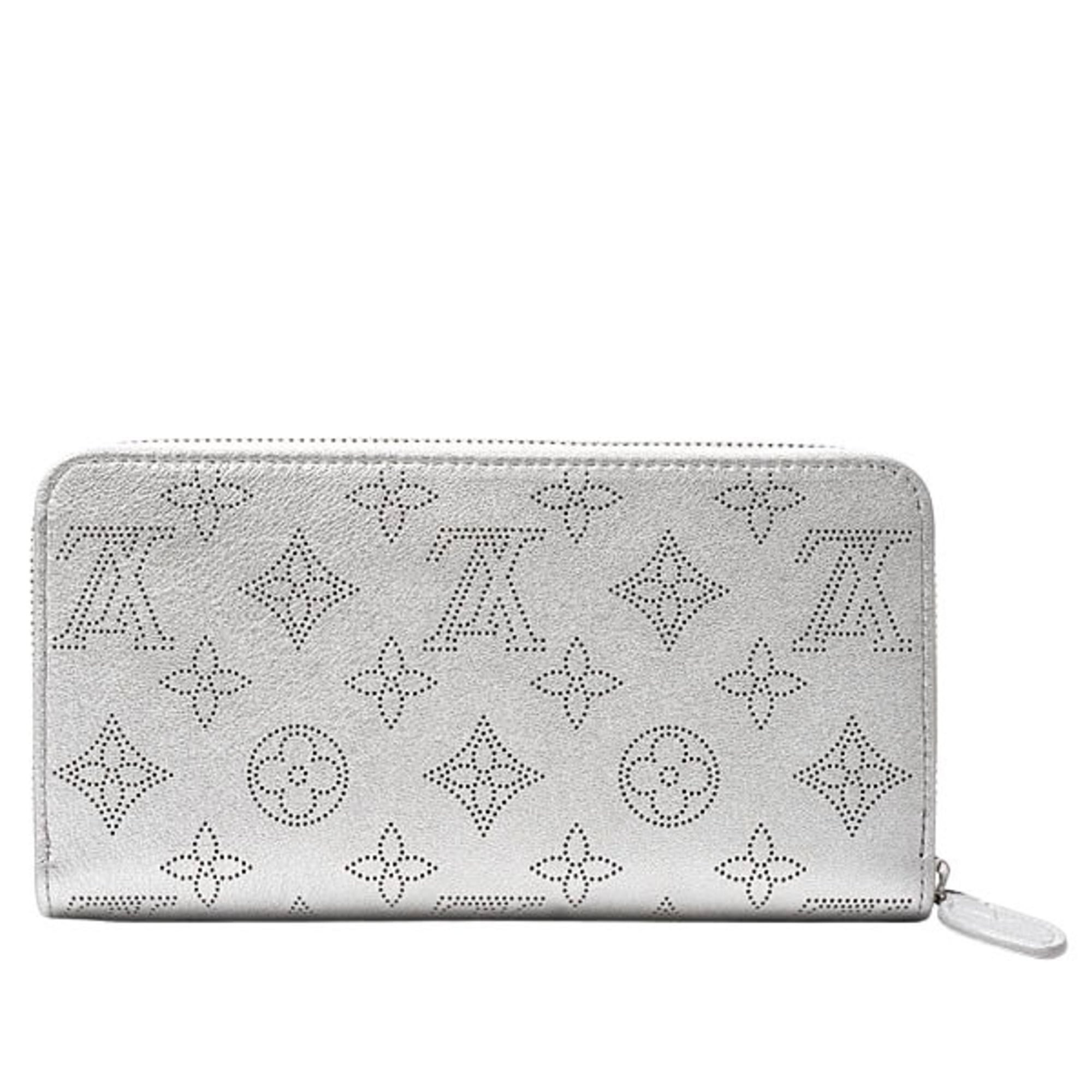 Louis Vuitton Mahina Silver Mahina Leather Long Wallet (Tri-Fold) (Pre-Owned)