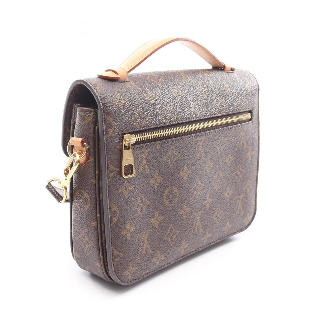 Louis Vuitton Brown Monogram Coated Canvas Leather Handbag Pochette (Pre-Owned)