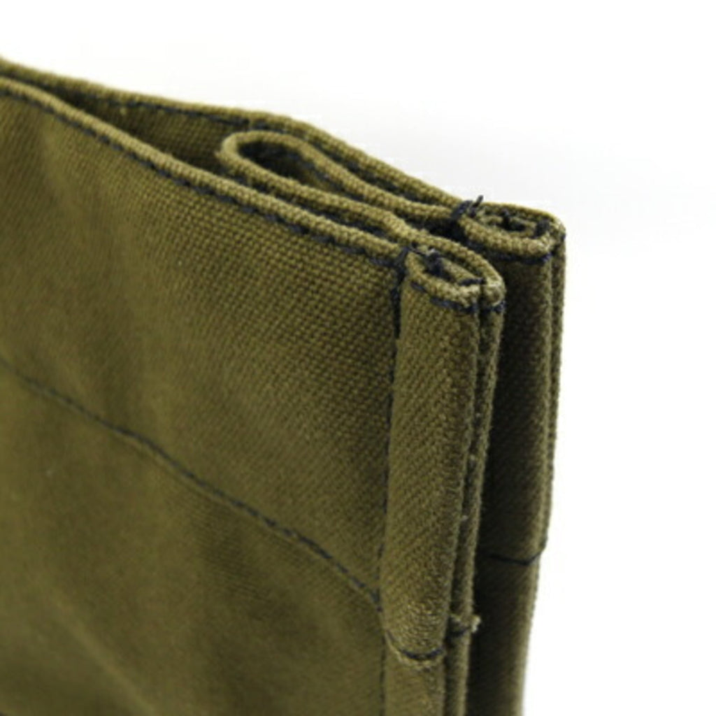 Hermes Green Navy Olive Cotton Canvas Handbag Tote Bag (Pre-Owned)
