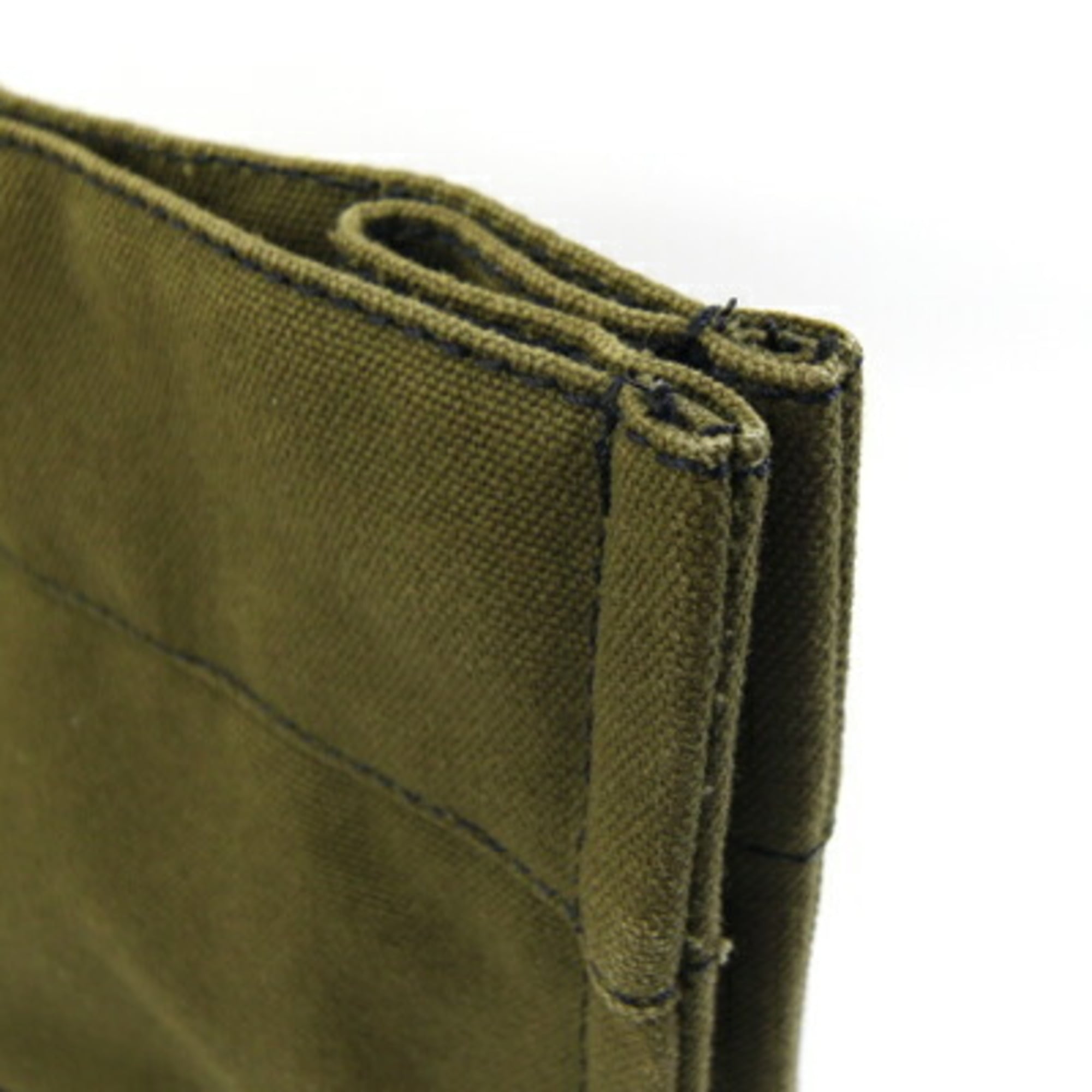 Hermes Green Navy Olive Cotton Canvas Handbag Tote Bag (Pre-Owned)