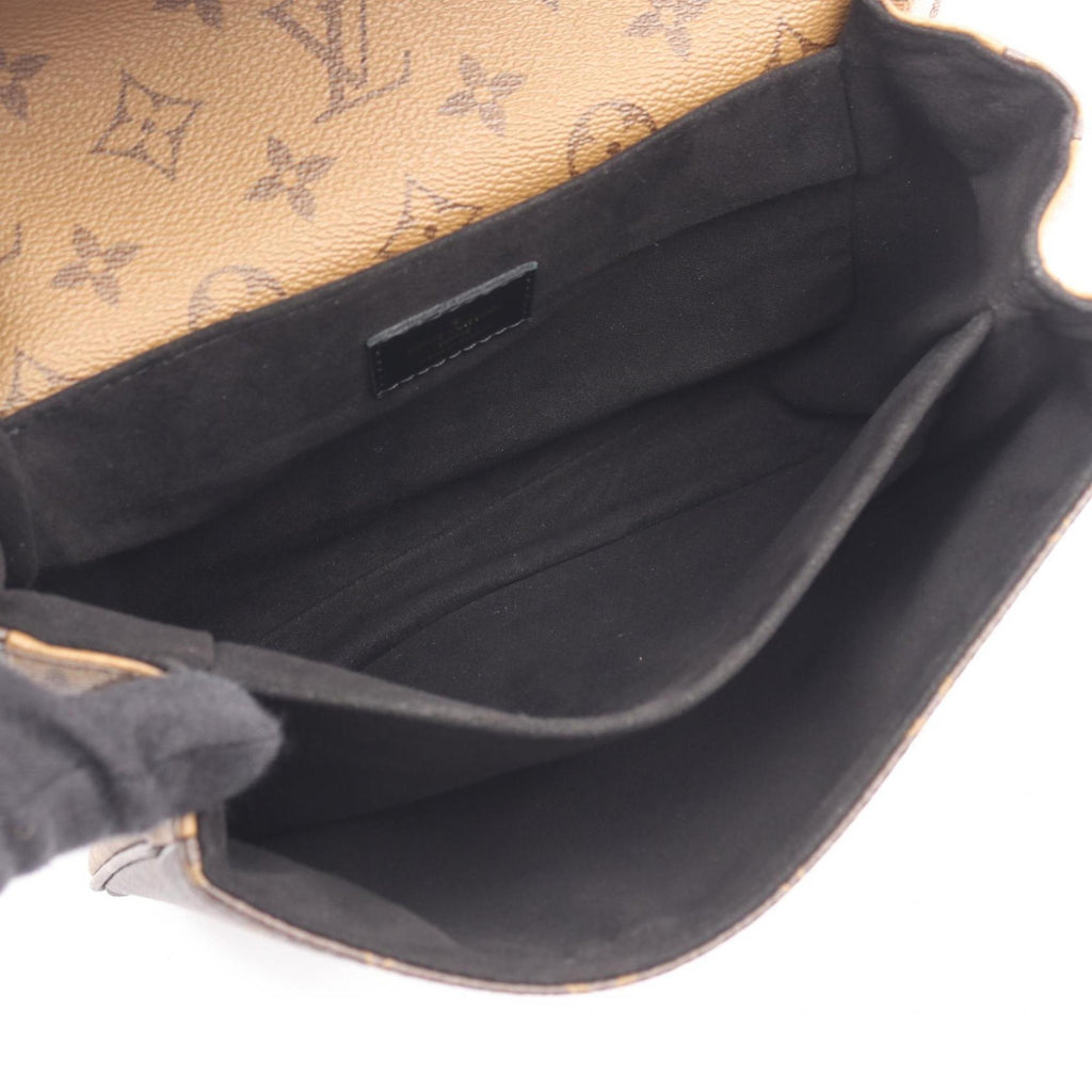 Louis Vuitton Black Brown Coated Canvas Monogram Reverse Pvc Leather Handbag Pochette (Pre-Owned)