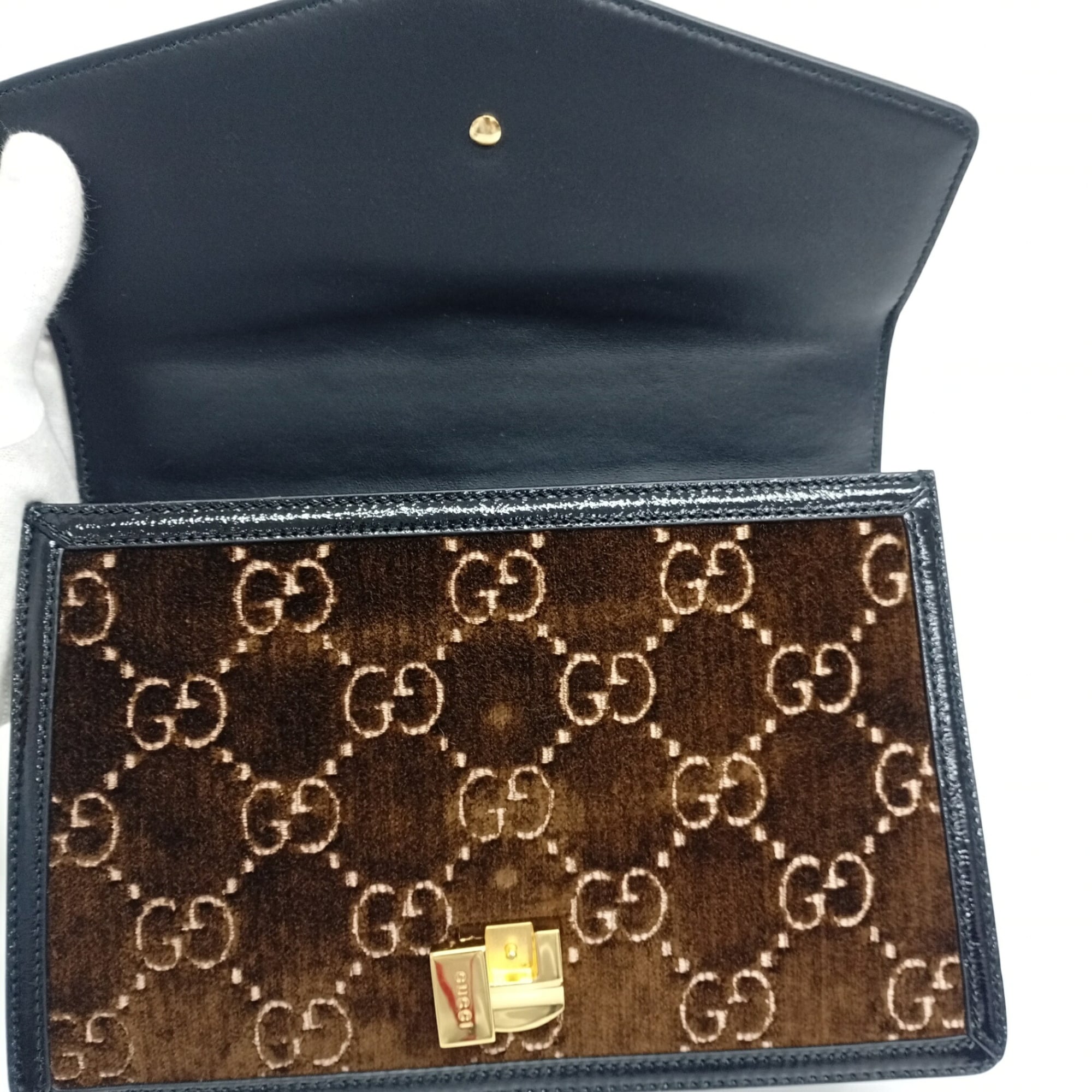 Gucci Brown Patent Leather Leather Shoulder Bag (Pre-Owned)