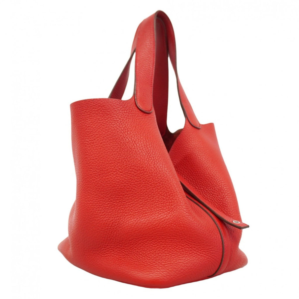 Hermes Rouge Casaque Taurillon Clemence Leather Handbag (Pre-Owned)