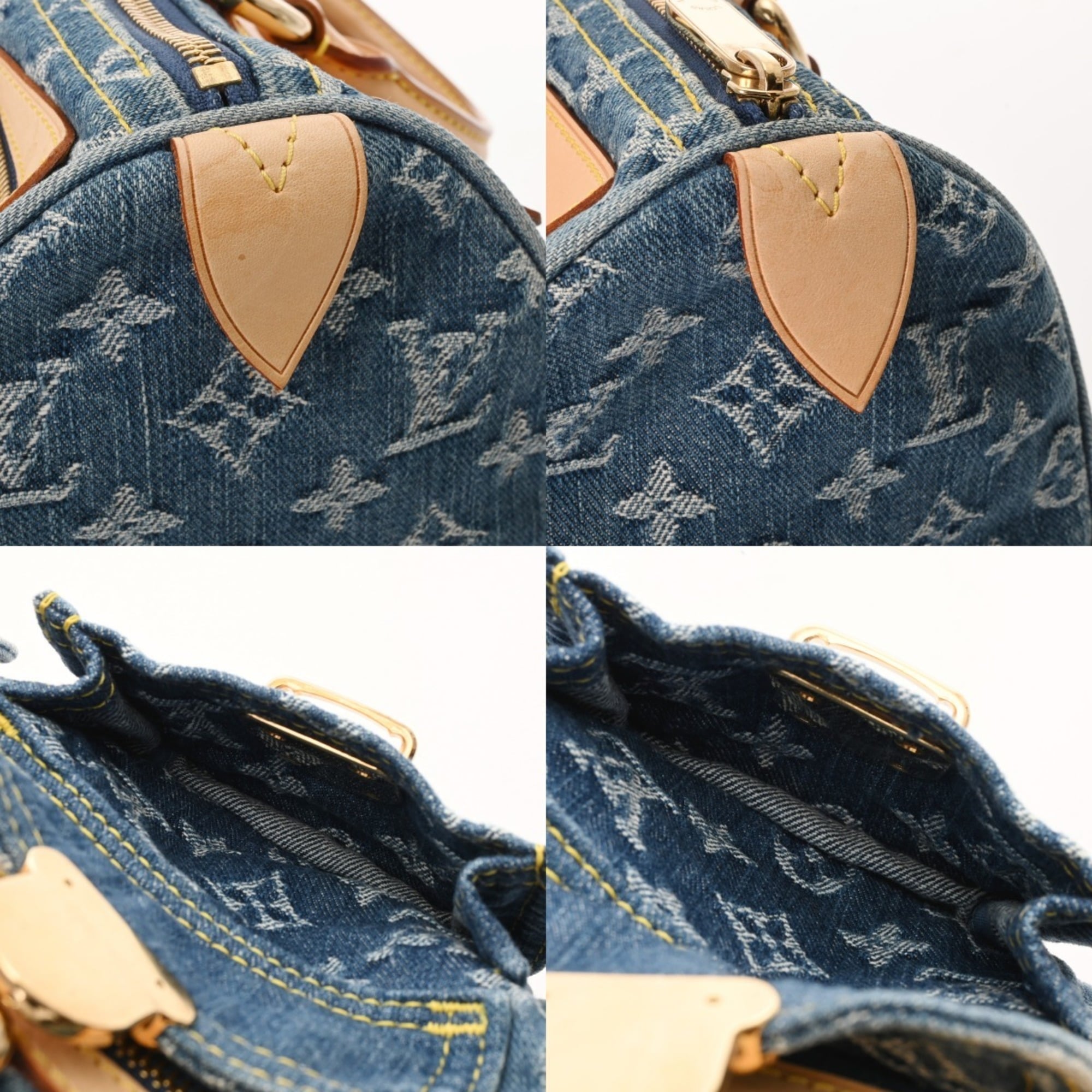 Louis Vuitton Blue Monogram Denim Handbag (Pre-Owned)