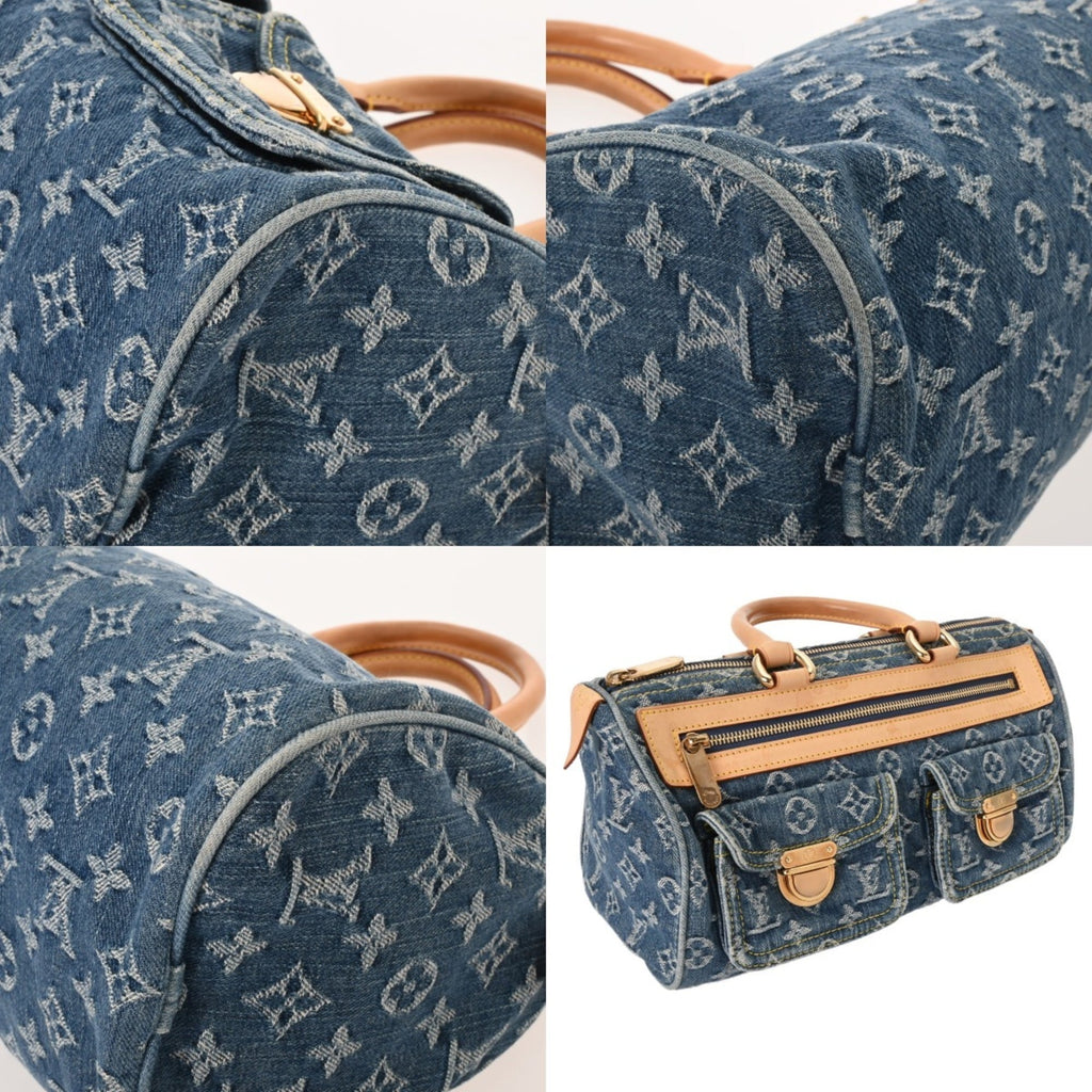 Louis Vuitton Blue Monogram Denim Handbag (Pre-Owned)