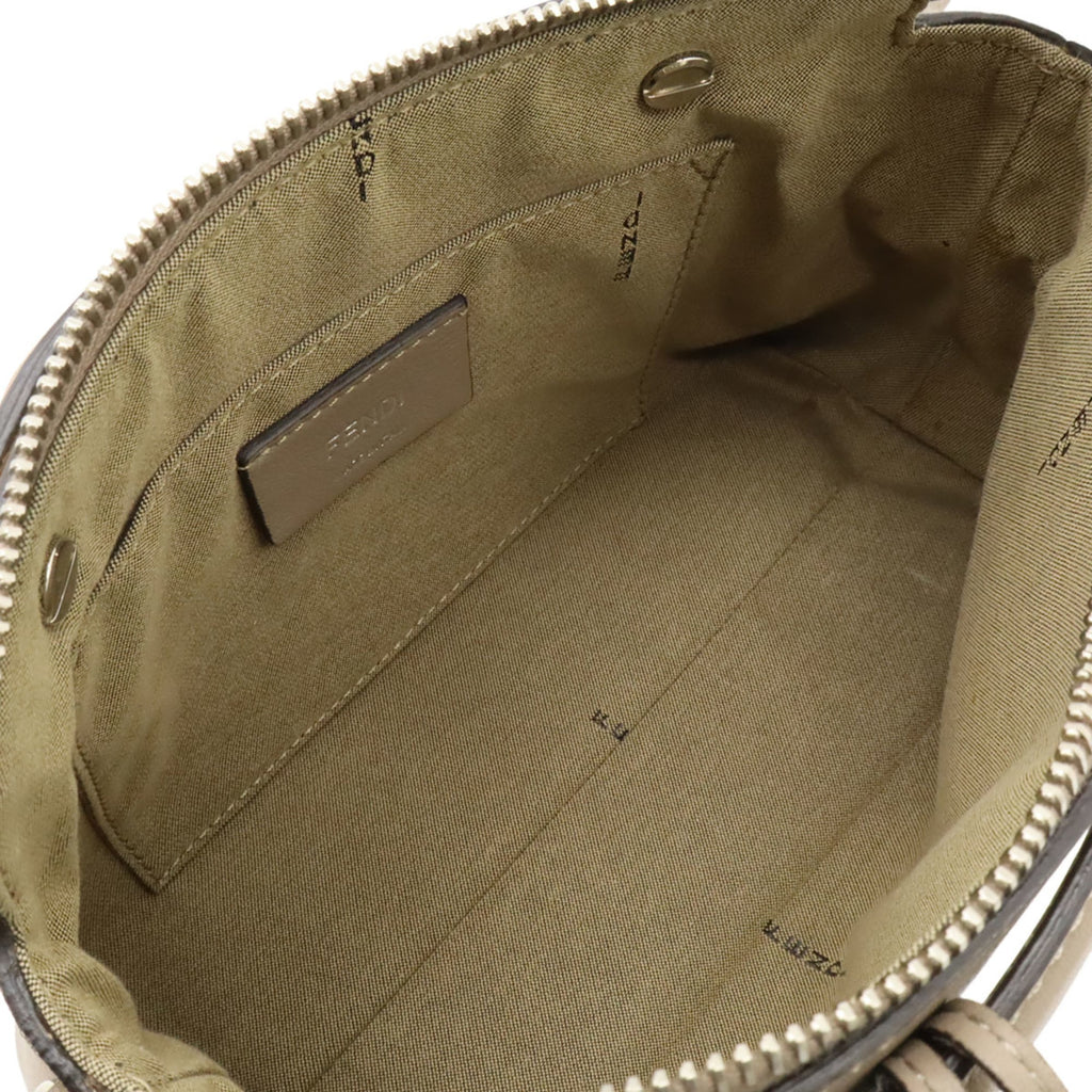 Fendi Beige Grayish Leather Handbag Shoulder Bag (Pre-Owned)