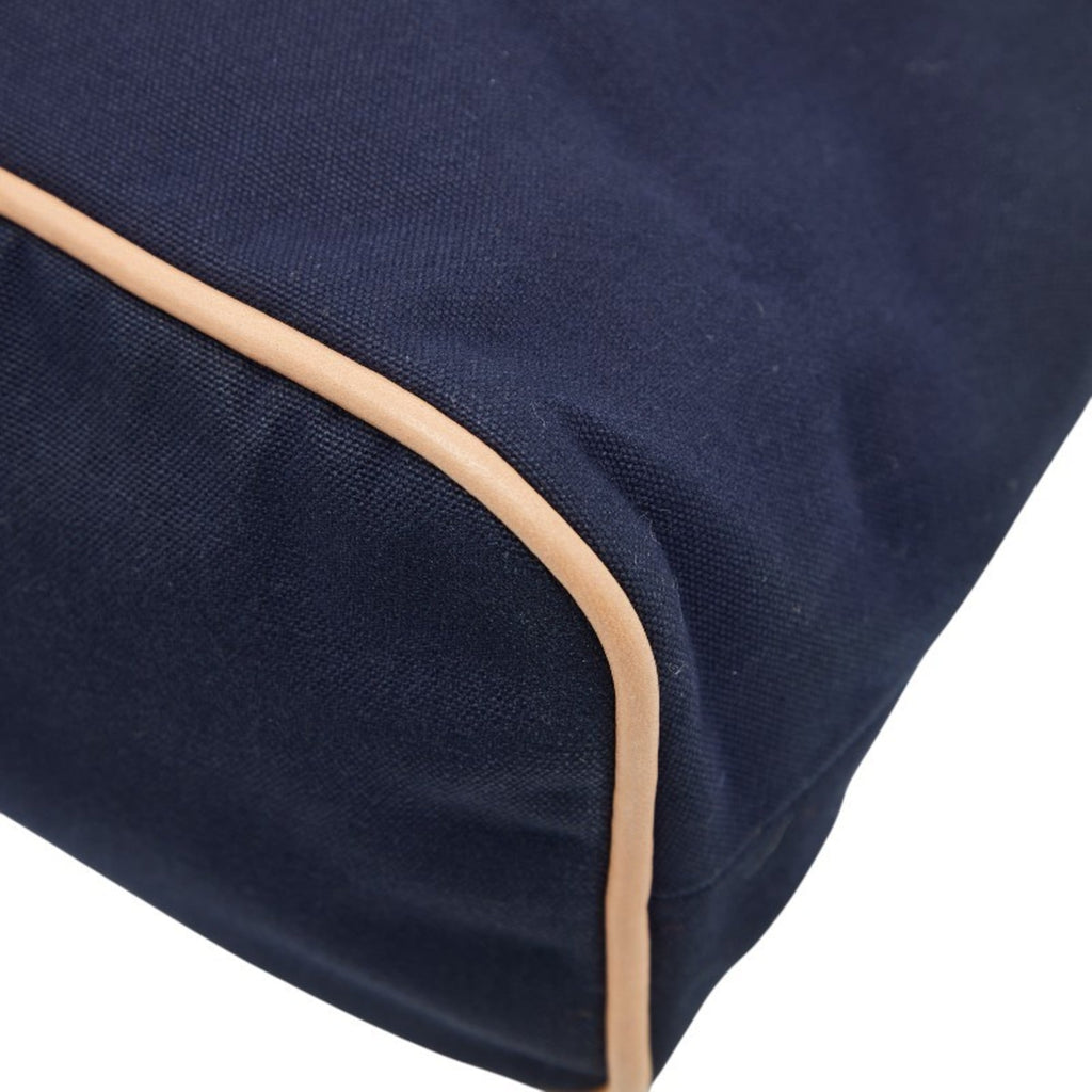 Hermes Navy Canvas Leather Pouch (Pre-Owned)
