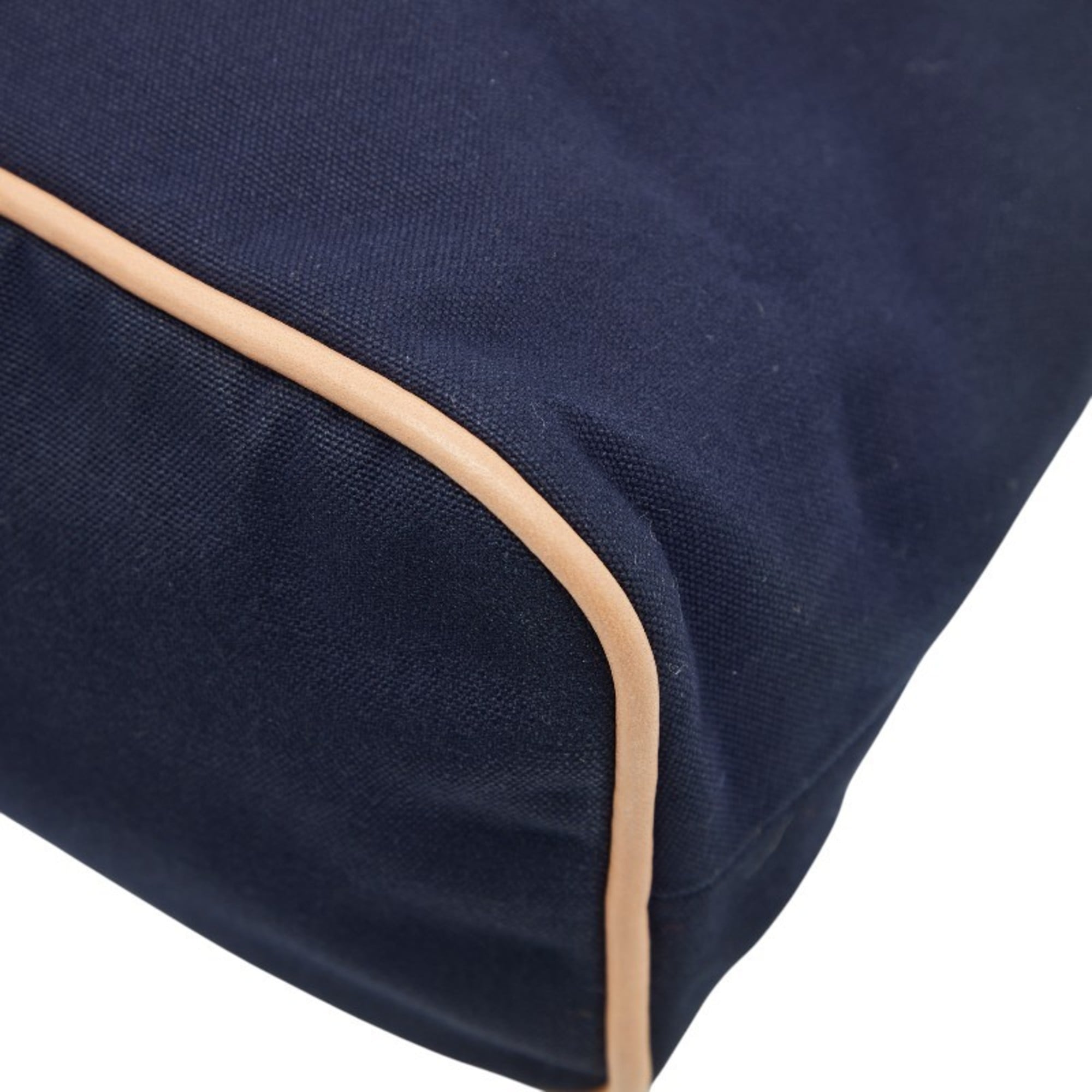 Hermes Navy Canvas Leather Pouch (Pre-Owned)