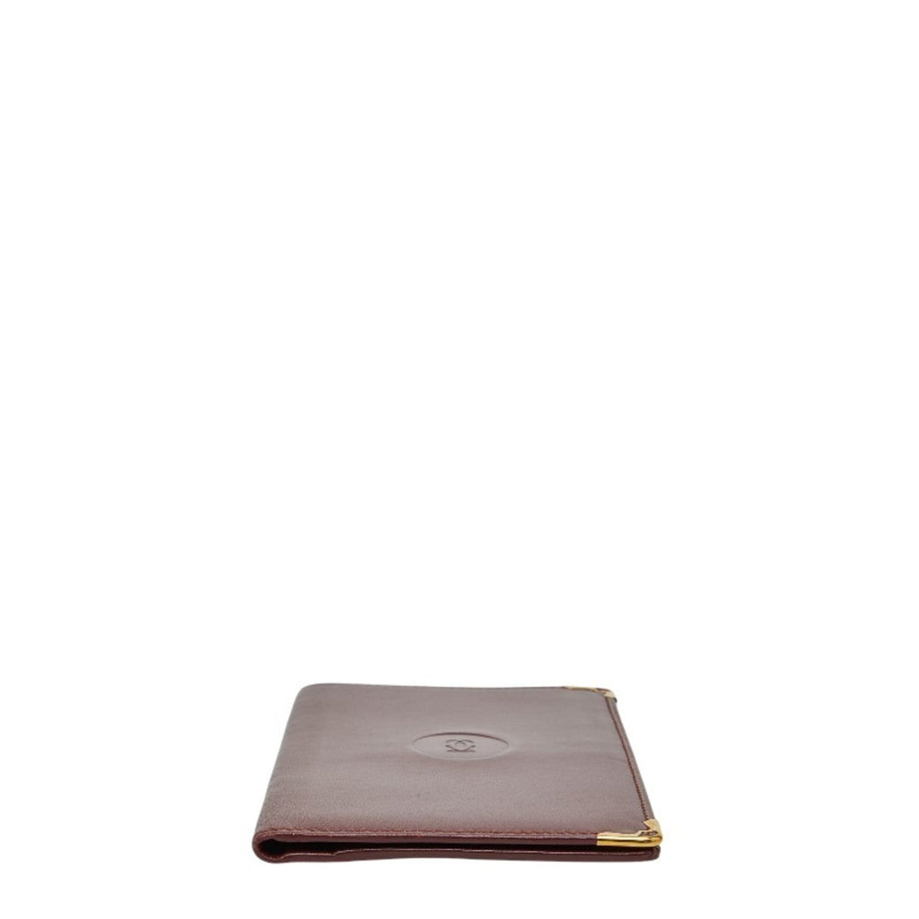 Cartier Bordeaux Wine Red Leather Long Bill Wallet (Bi-Fold) (Pre-Owned)
