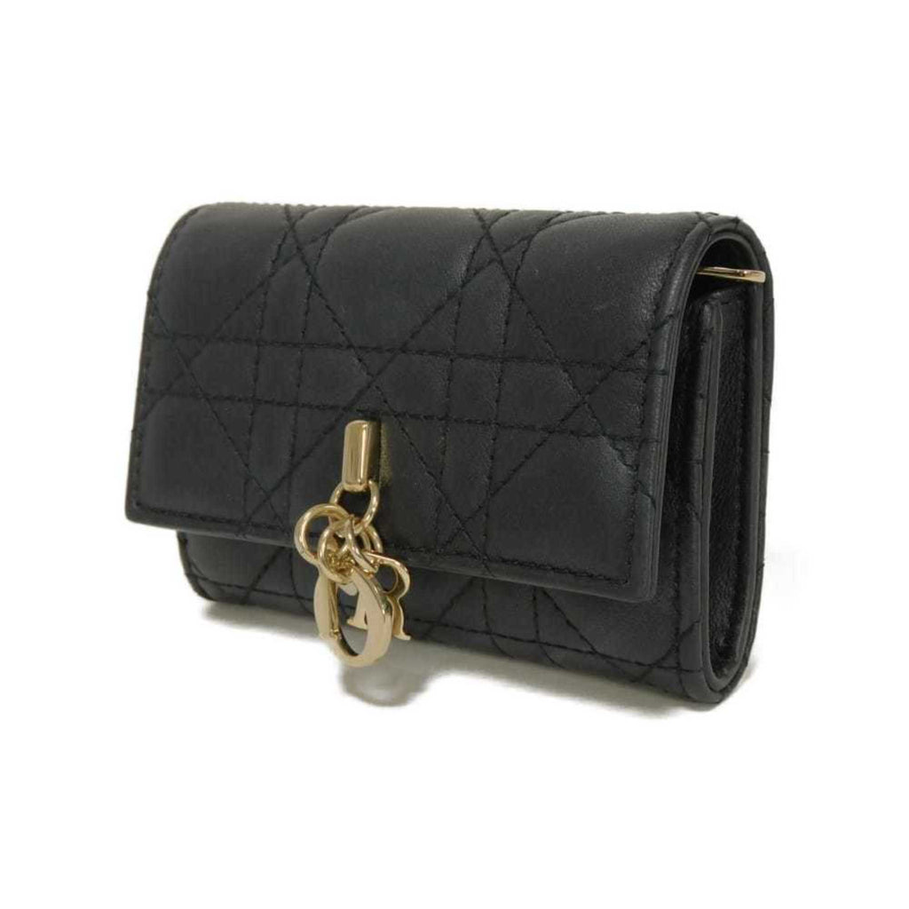 Christian Dior Black Leather Wallet (Bi-Fold) (Pre-Owned)