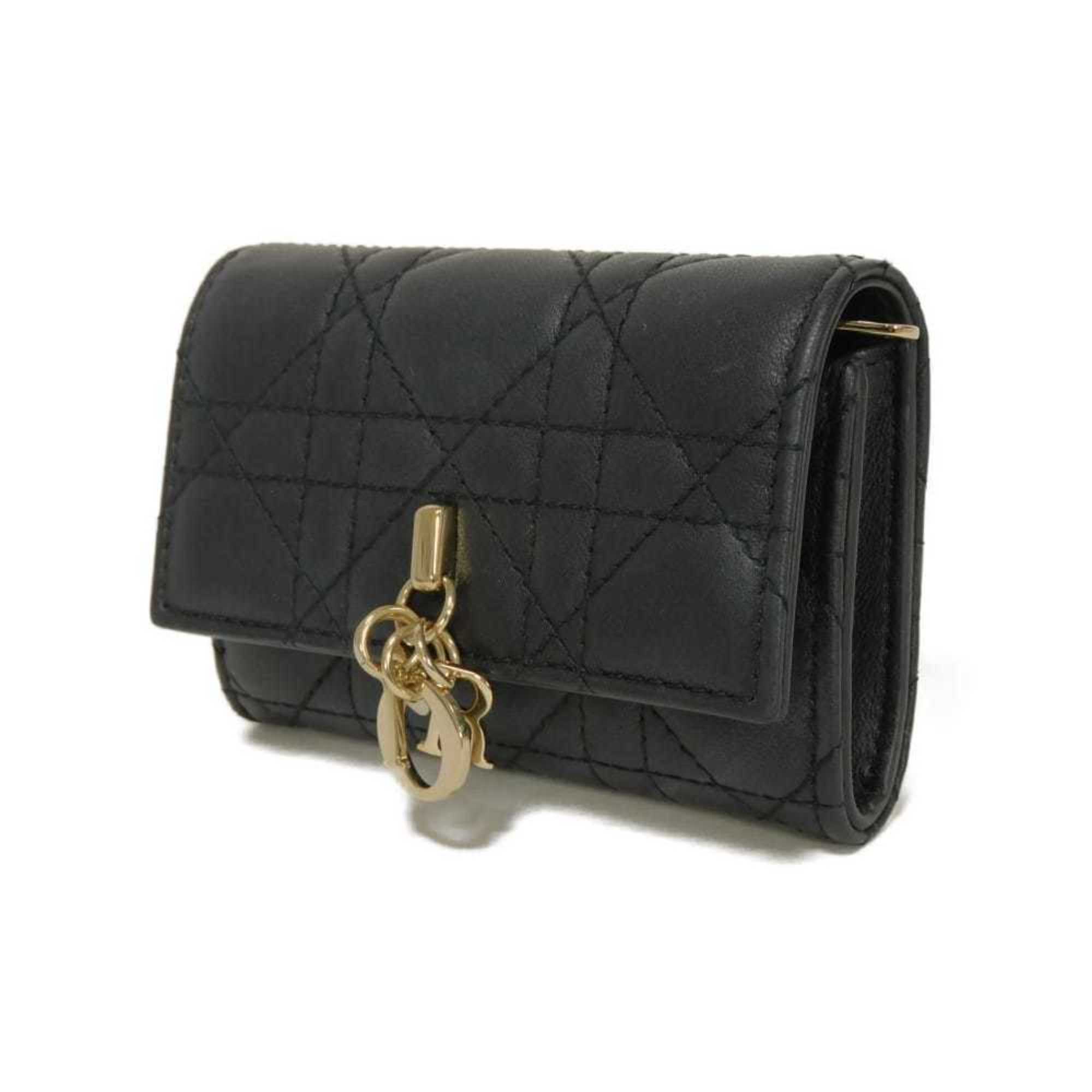 Christian Dior Black Leather Wallet (Bi-Fold) (Pre-Owned)