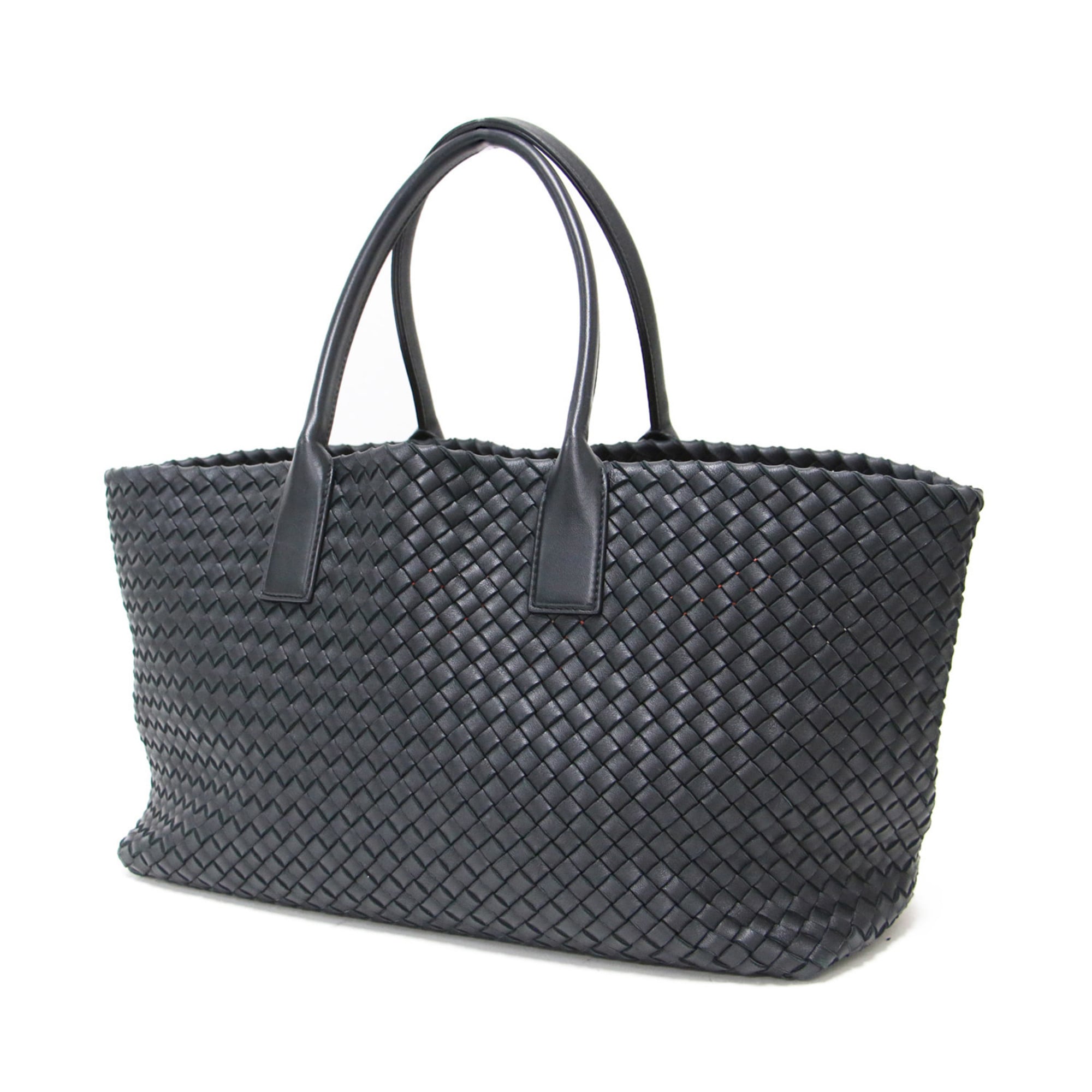 Bottega Veneta Black Intrecciato Handbag Tote Bag (Pre-Owned)