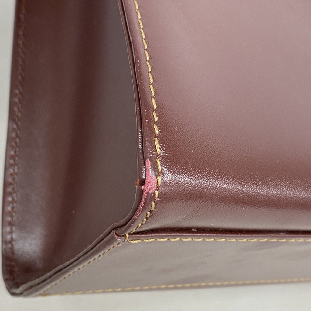 Cartier Bordeaux Leather Handbag (Pre-Owned)
