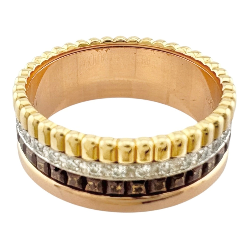 Boucheron Brown White Gold Yellow Gold Yellow Gold (18K) White Gold (18K) Band Ring (Pre-Owned)