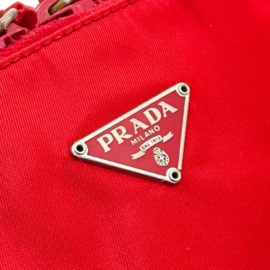 Prada Red Color Nylon Wash Bag (Pre-Owned)
