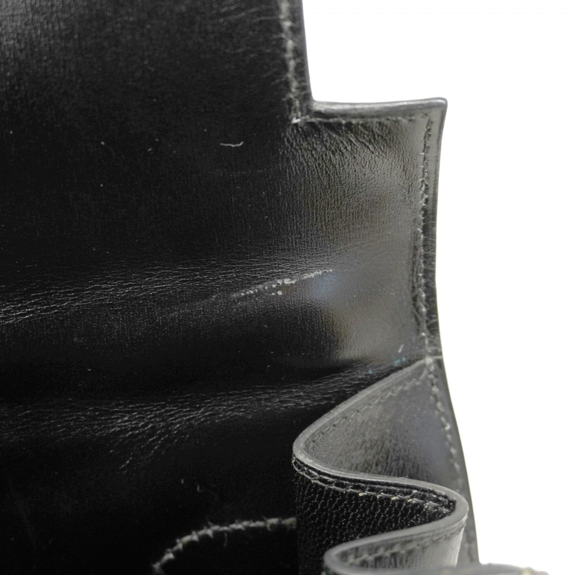 Hermes Black Box Calf Leather Handbag (Pre-Owned)