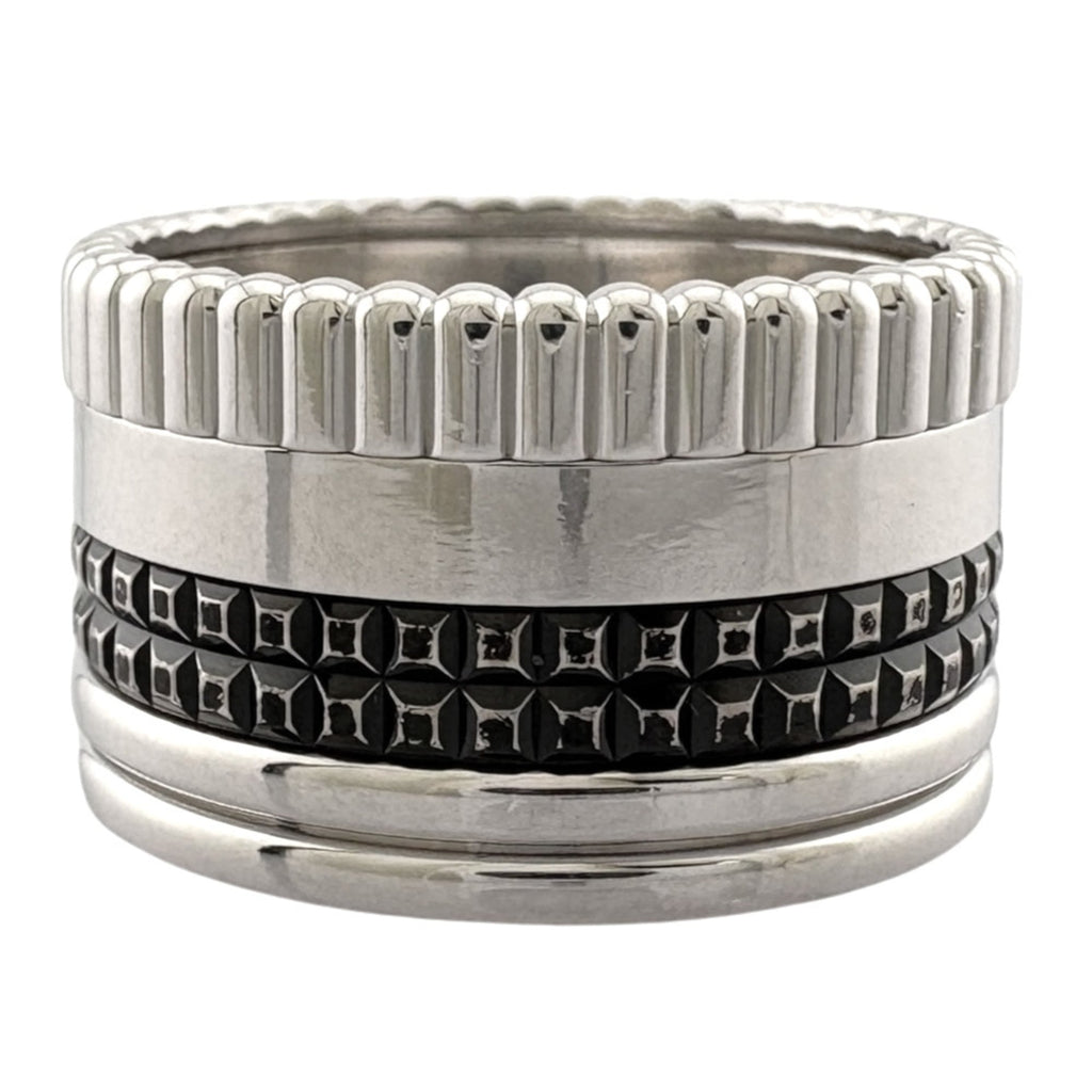 Boucheron Black White Gold White Gold (18K) Band Ring (Pre-Owned)