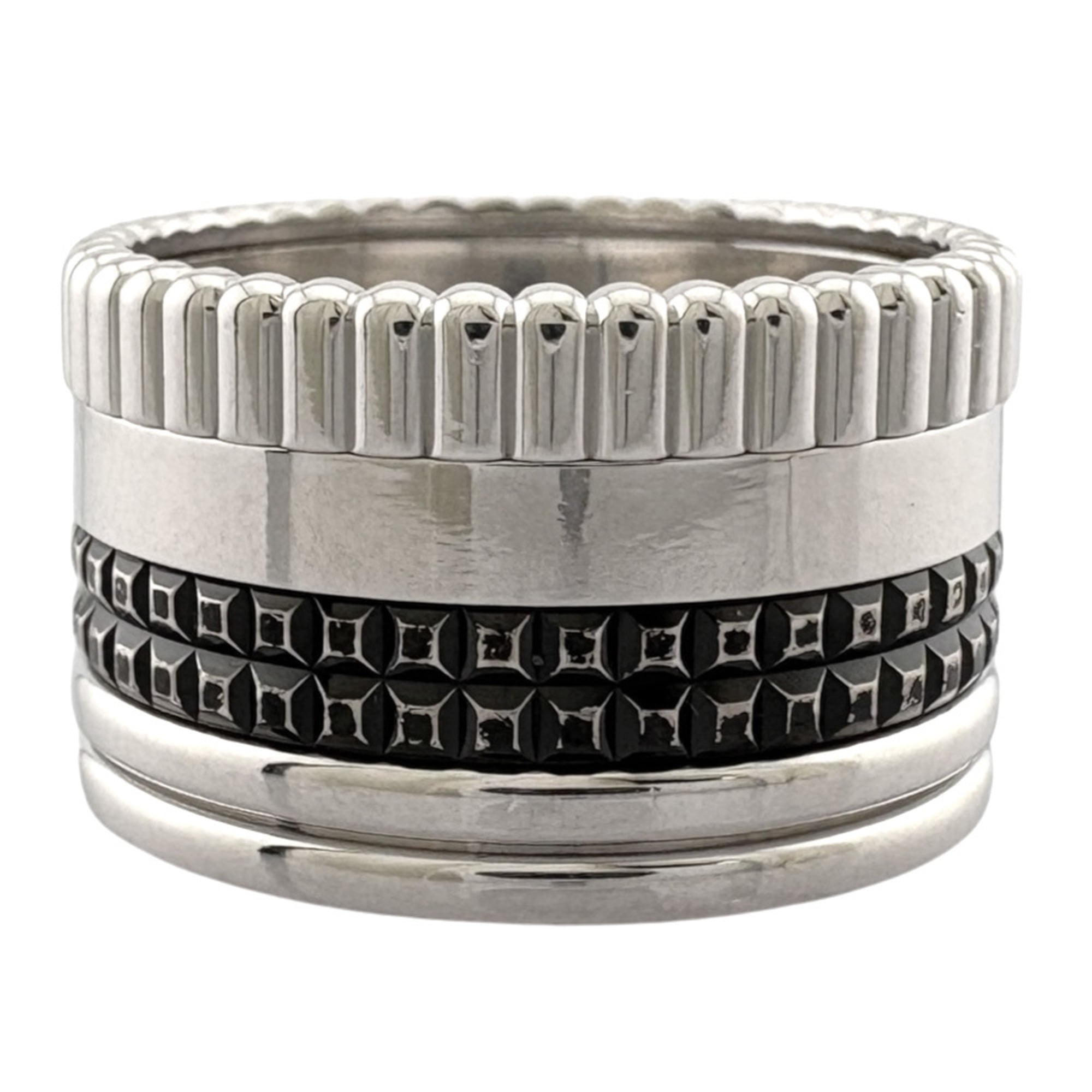 Boucheron Black White Gold White Gold (18K) Band Ring (Pre-Owned)