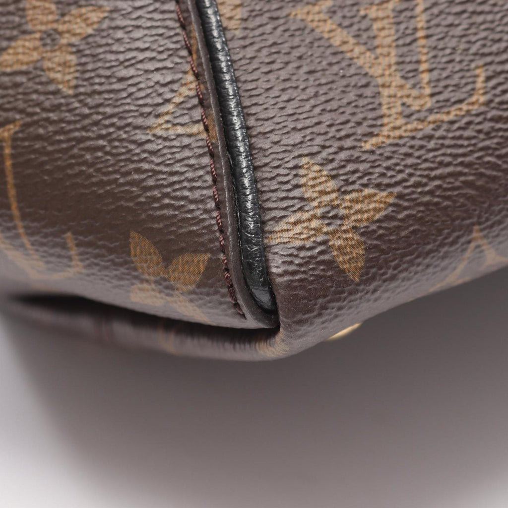 Louis Vuitton Black Brown Monogram Coated Canvas Leather Handbag (Pre-Owned)