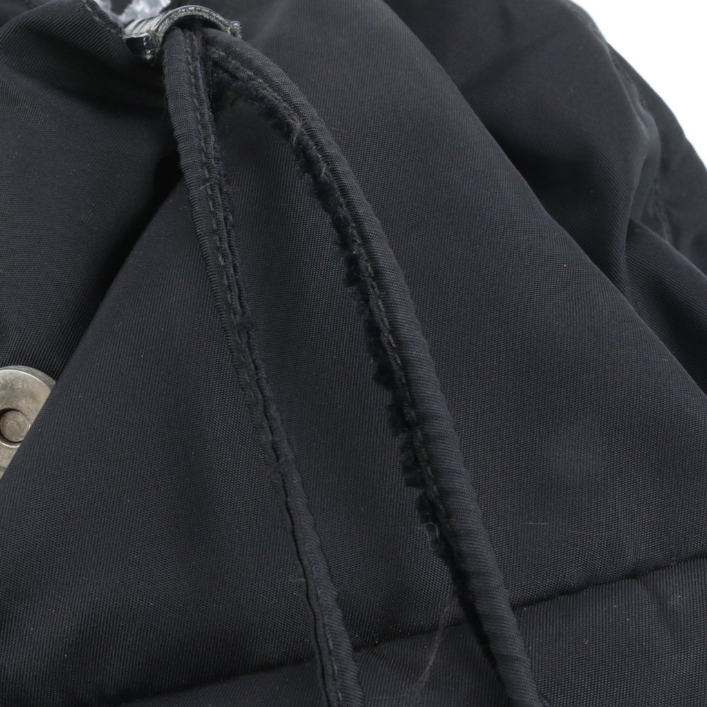 Prada Black Leather Nylon Backpack Shoulder Bag (Pre-Owned)