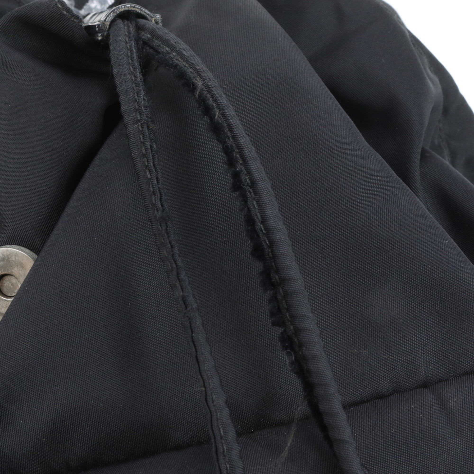 Prada Black Leather Nylon Backpack Shoulder Bag (Pre-Owned)