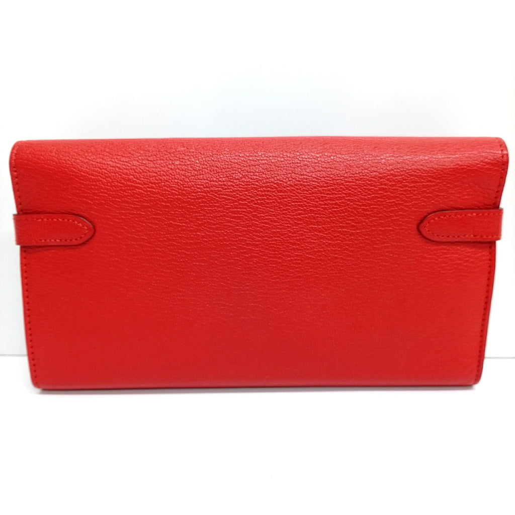 Hermes Red Color Leather Chain/Shoulder Wallet (Pre-Owned)
