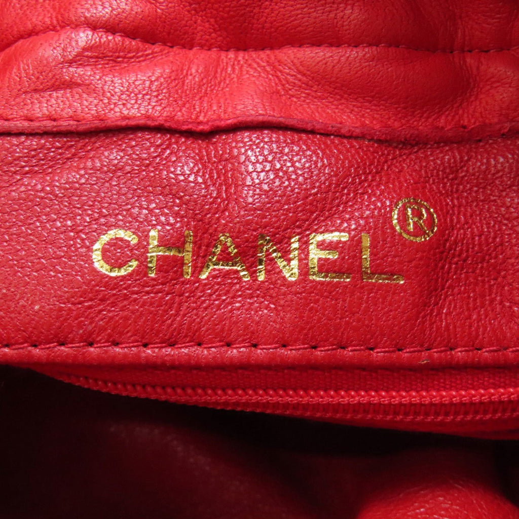 Chanel Red Color Satin Shoulder Bag (Pre-Owned)