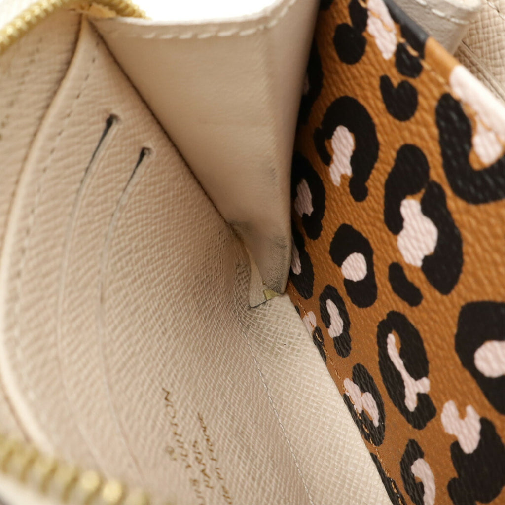 Louis Vuitton Cream Leopard Monogram Canvas Coin Purse/Coin Case (Pre-Owned)