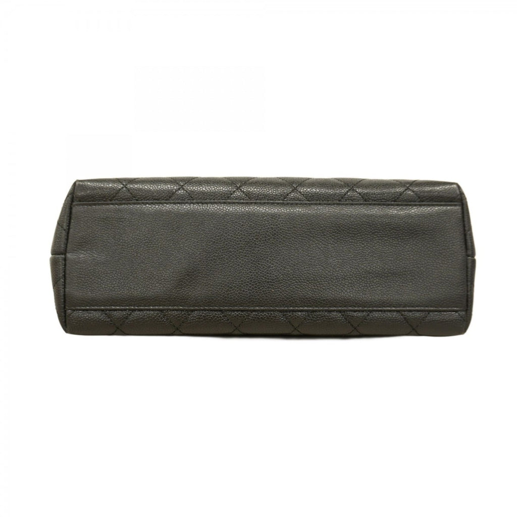 Chanel Black Grained Calfskin Handbag (Pre-Owned)