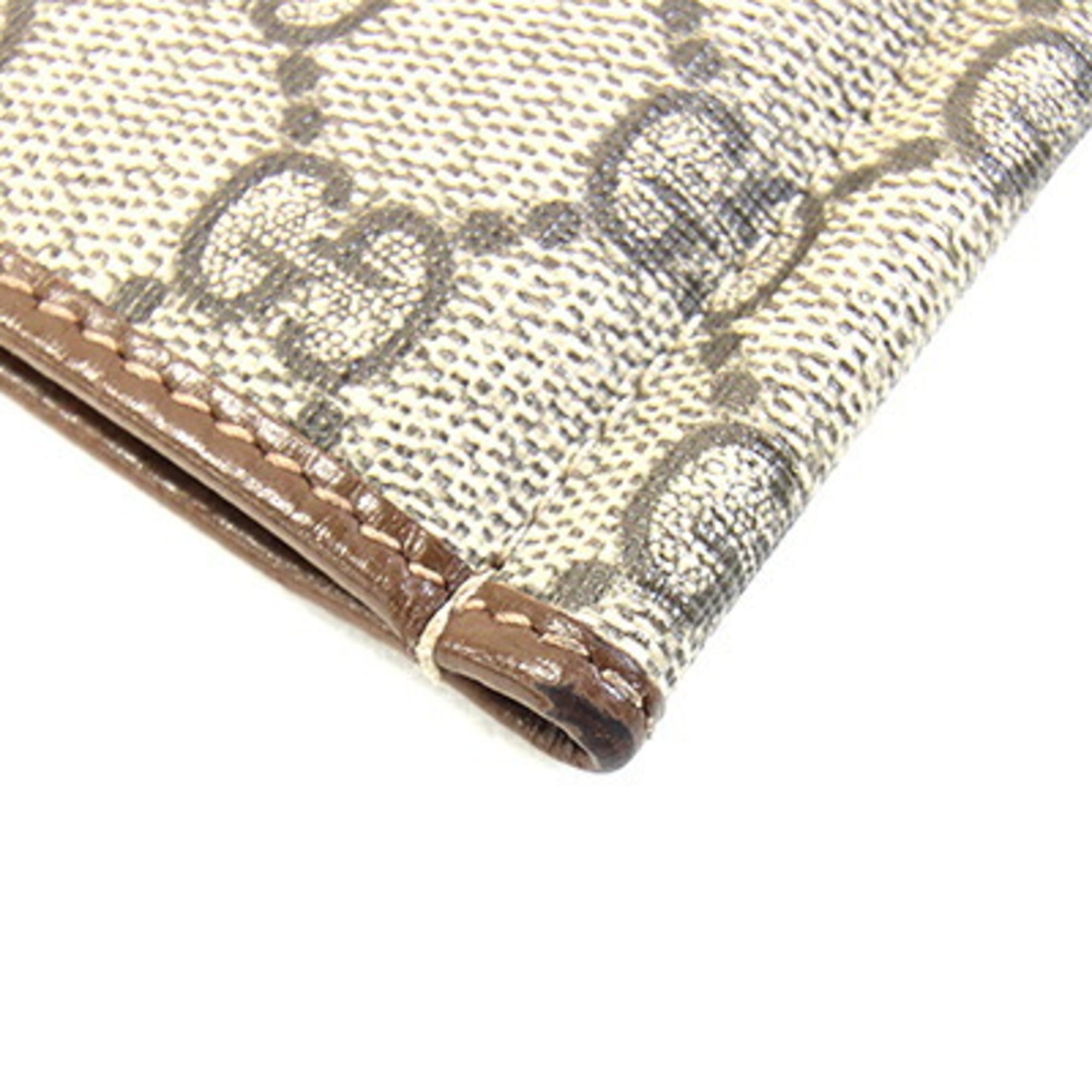 Gucci Beige Brown Gg Supreme Leather Wallet (Bi-Fold) (Pre-Owned)