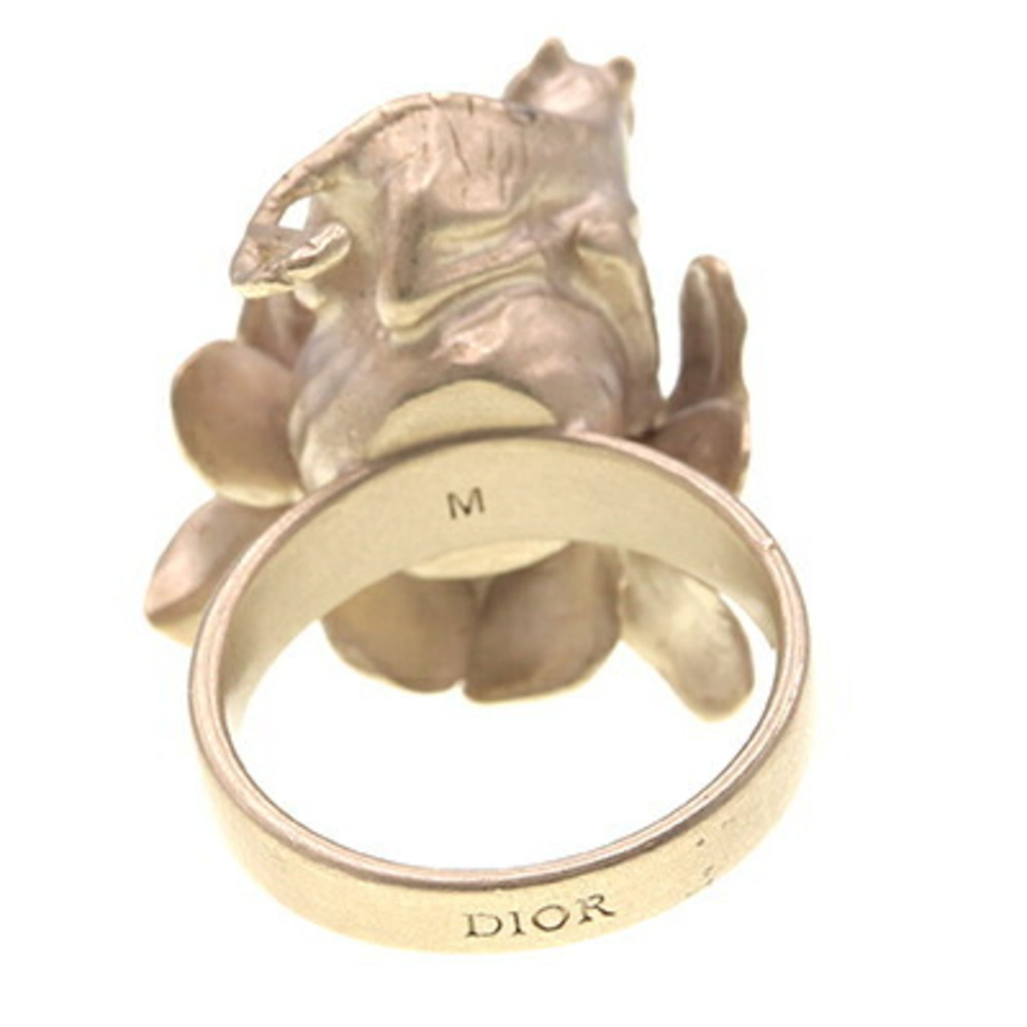 Christian Dior Gold Metal Band Ring (Pre-Owned)