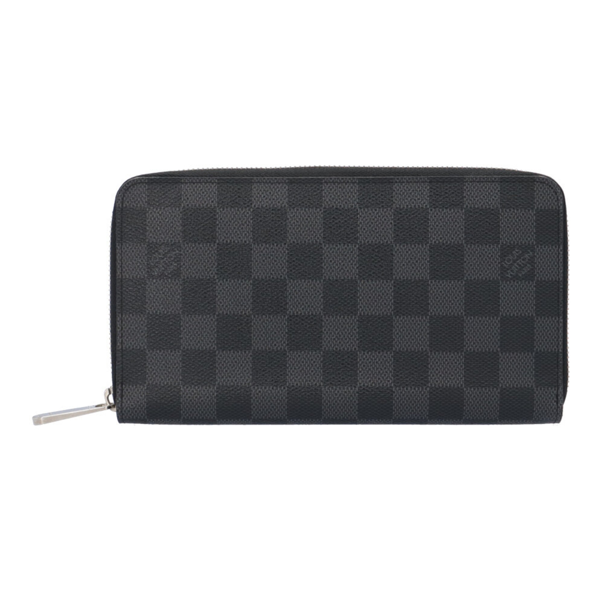 Louis Vuitton Black Gray Damier Graphite Canvas Long Wallet (Bi-Fold) (Pre-Owned)