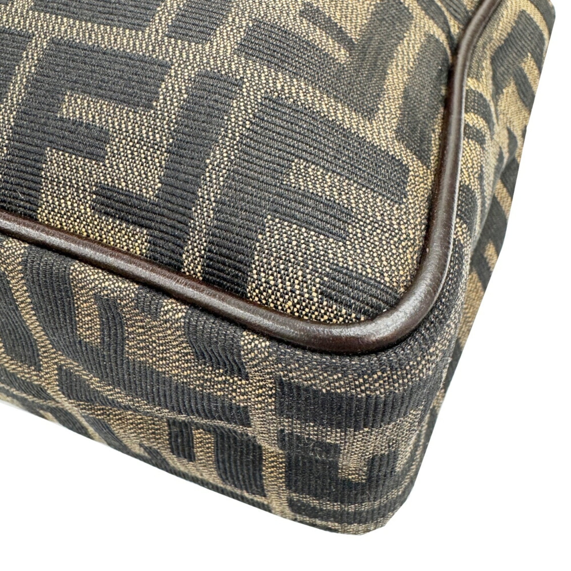 Fendi Brown Canvas Leather Handbag (Pre-Owned)