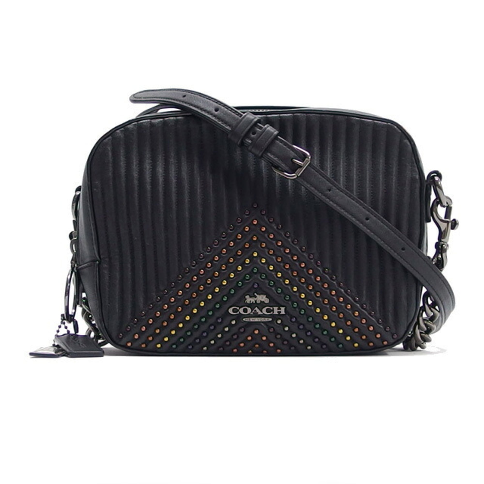 Coach Black Leather Clutch Bag Shoulder Bag (Pre-Owned)