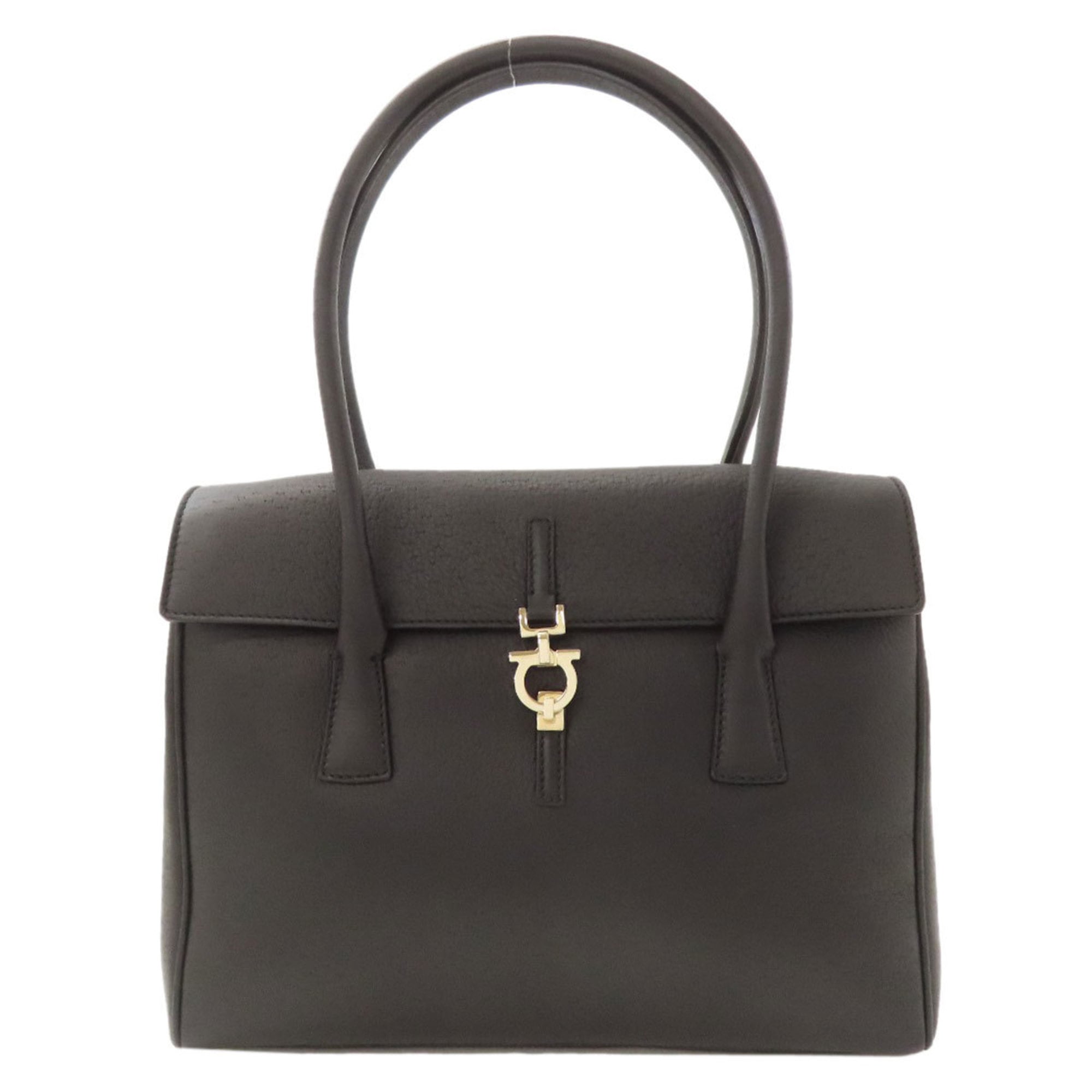 Salvatore Ferragamo Black Leather Handbag (Pre-Owned)