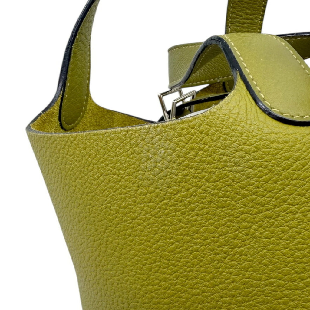 Hermes Anis Green Taurillon Clemence Leather Handbag (Pre-Owned)
