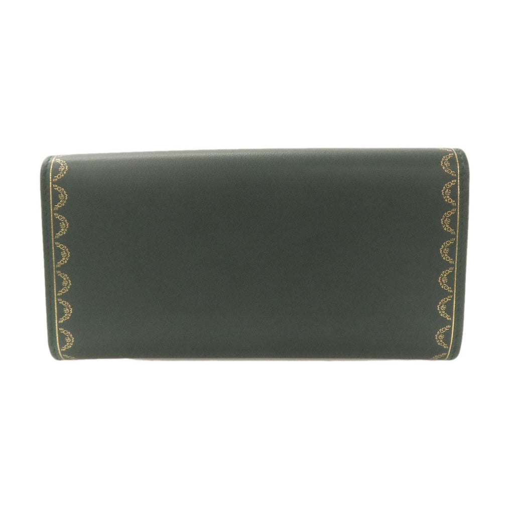 Cartier Green Leather Long Wallet (Bi-Fold) (Pre-Owned)