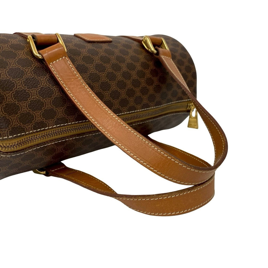 Celine Brown Leather Pvc Boston Bag Handbag (Pre-Owned)