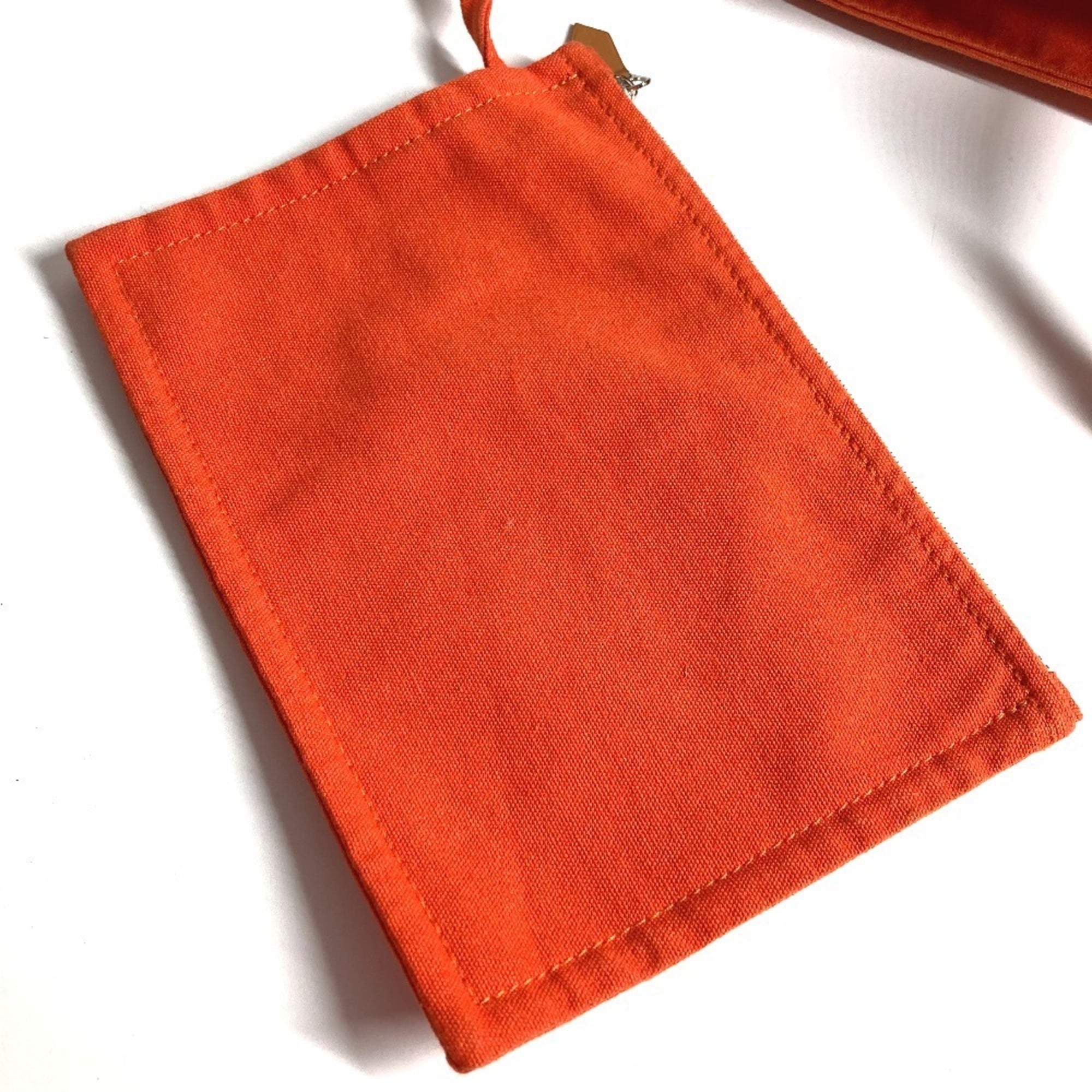 Hermes Orange Cotton Boston Bag Handbag Shoulder Bag Tote Bag (Pre-Owned)