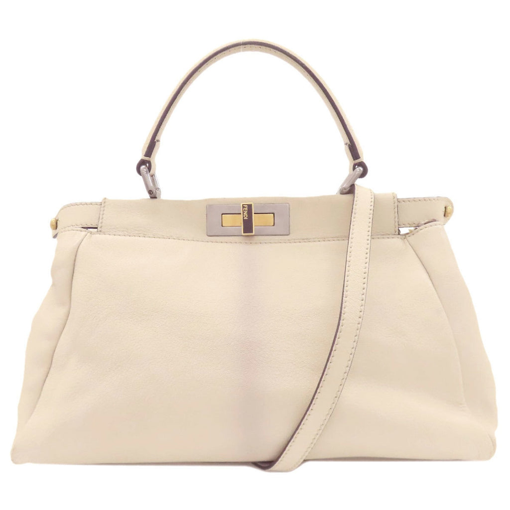 Fendi White Leather Handbag (Pre-Owned)