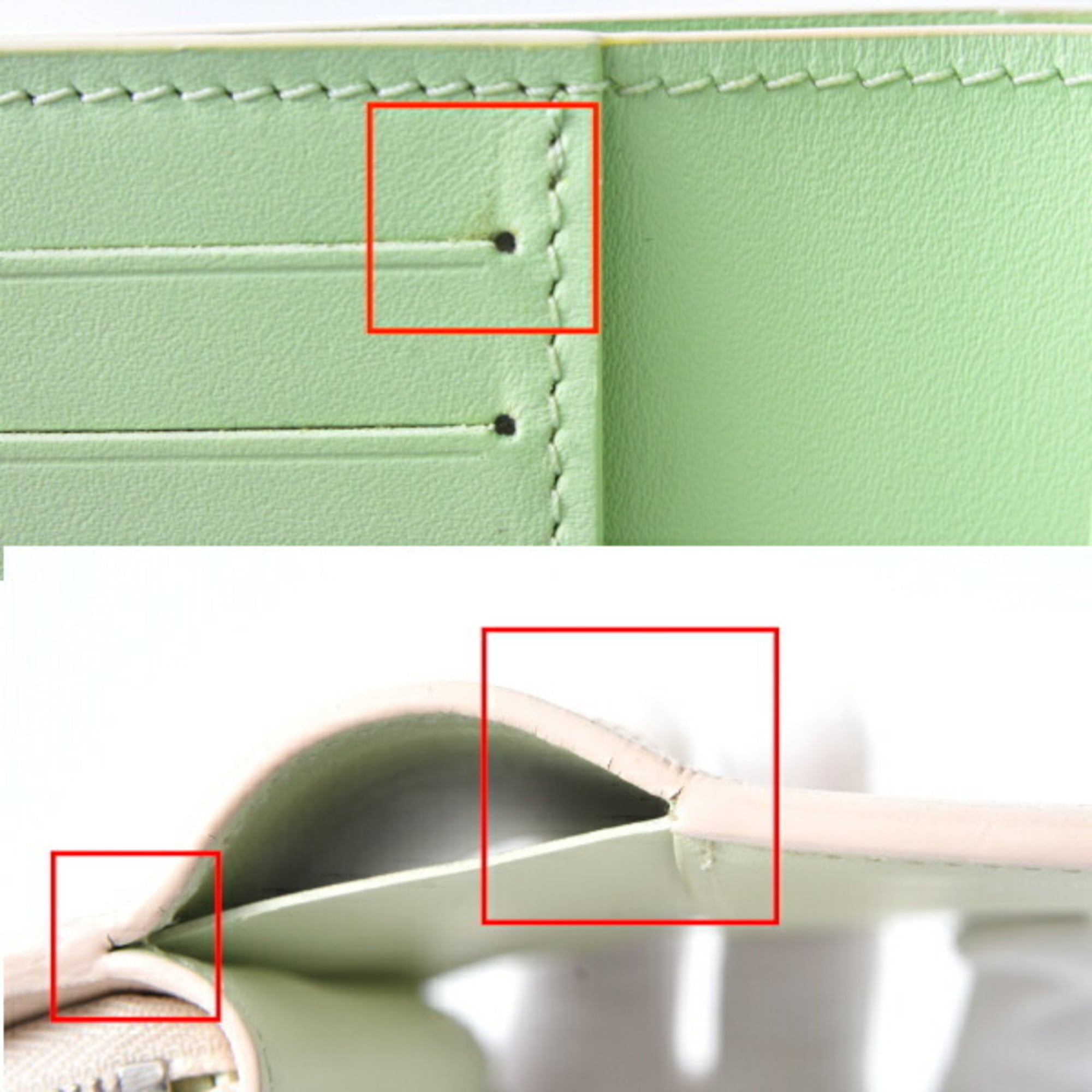 Louis Vuitton Beige Green Mahina Leather Wallet (Bi-Fold) (Pre-Owned)