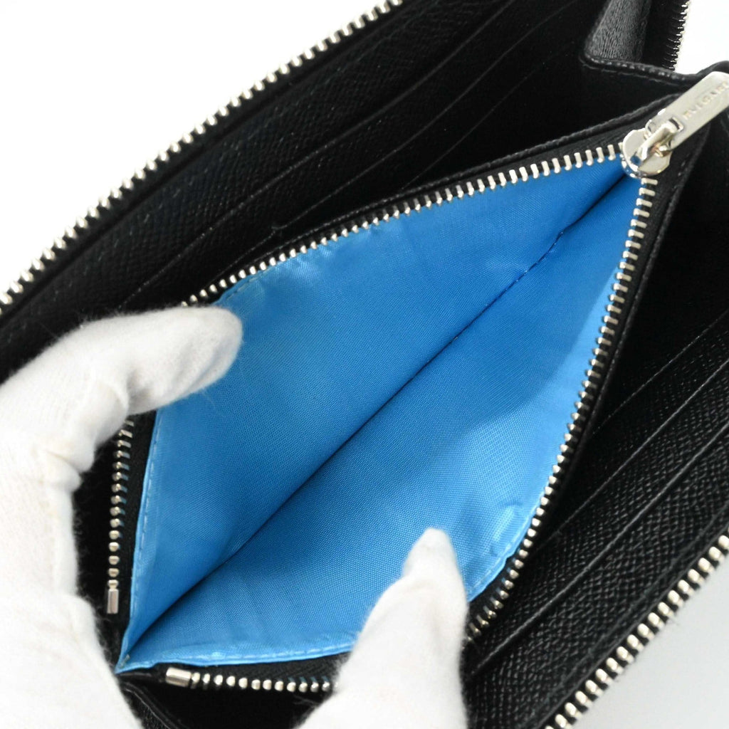 Bvlgari Black Leather Long Wallet (Bi-Fold) (Pre-Owned)