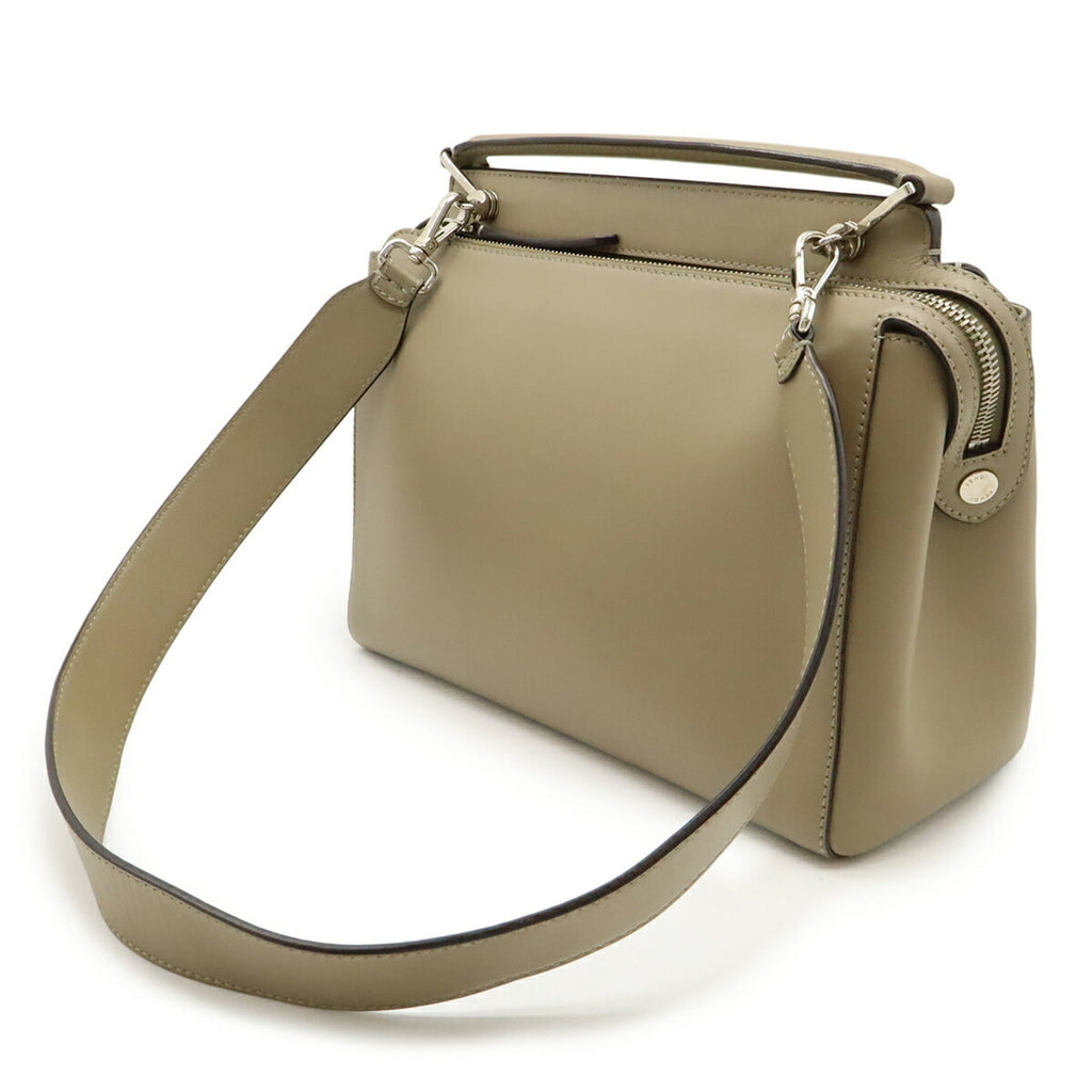 Fendi Dotcom Grayish Leather Handbag Shoulder Bag (Pre-Owned)