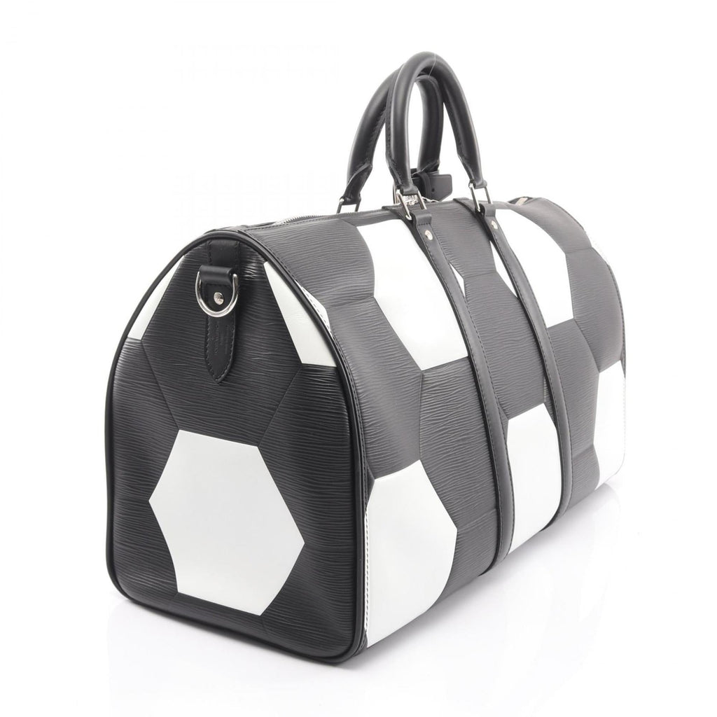 Louis Vuitton Black Noir White Leather Boston Bag (Pre-Owned)
