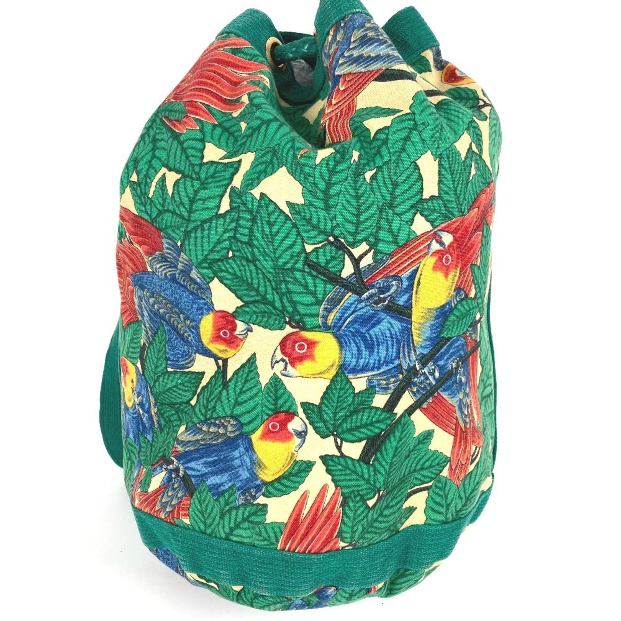 Hermes Green Multi-Color Cotton Shoulder Bag (Pre-Owned)