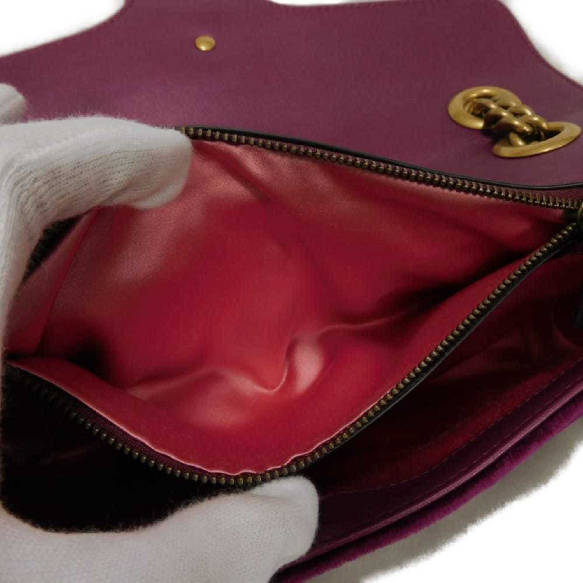 Gucci Purple Velvet Shoulder Bag (Pre-Owned)